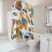 Rideaux De Douche Feuilles Silhouette : aquarelle, PA sans fil numér (En situation)