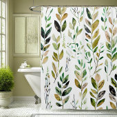 Rideaux De Douche Feuilles tons terre pastel