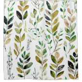 Rideaux De Douche Feuilles tons terre pastel (Devant)
