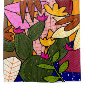 Rideaux De Douche feuilles tropicaux Abstraits et fleurs (Devant)