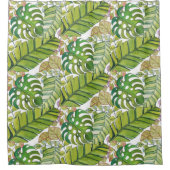 Rideaux De Douche Feuilles Tropicaux En Aquarelle (Devant)