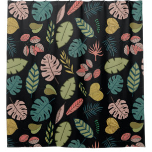 Rideaux De Douche Feuilles tropicaux : Floral Vintage d'été