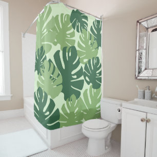 Rideaux De Douche Feuilles tropicaux Green Nature Monstera Motif