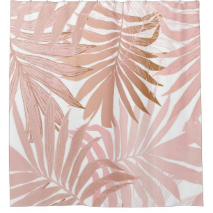 Rideaux De Douche Feuilles tropicaux : motif à dégradé brillant.