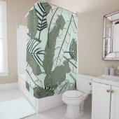 Rideaux De Douche Feuilles tropicaux : Motif naturel sans couture. (En situation)