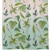 Rideaux De Douche Feuilles Vertes Tropical Gold (Devant)