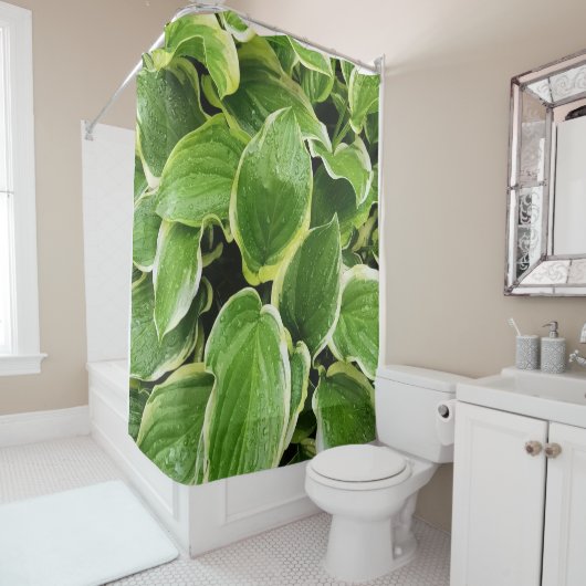 Rideaux De Douche feuilles verts (En situation)