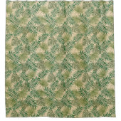 Rideaux De Douche Feuilles verts à la crème tropicale (Devant)