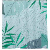 Rideaux De Douche Feuilles verts Abstraits et texture bois | (Devant)