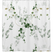 Rideaux De Douche Feuilles verts botaniques délicats (Devant)