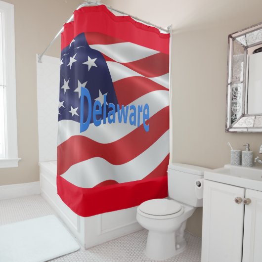 Rideaux De Douche Fierté américaine du Delaware (En situation)