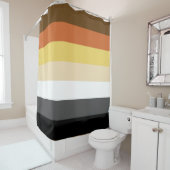 Rideaux De Douche Fierté de l'ours, bandes de dégradé neutres, fiert (En situation)