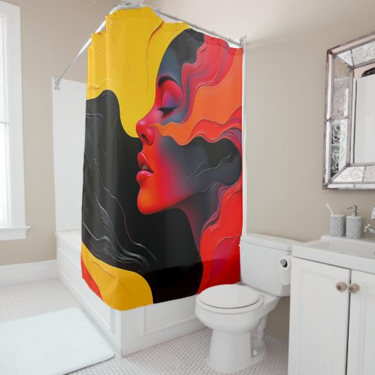 Rideaux De Douche Fiery Elegance (En situation)