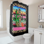 Rideaux De Douche Fiesta Serape Cheetah Cactus Flower Rabbit (En situation)