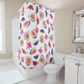 Rideaux De Douche Figes fraîches Aquarelle de jus rose (En situation)