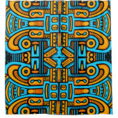 Rideaux De Douche Figuratif Abstrait Gras Bleu Orange (Devant)