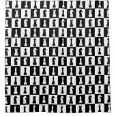 Rideaux De Douche Figures de jeu d'échecs noir et blanc (Devant)