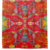 Rideaux De Douche Filets de pêche rouge vif motif de taille XL (Devant)