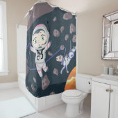 Rideaux De Douche Fille Astéroïde (En situation)