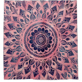 Rideaux De Douche Fille bleu rose Mandala Floral (Devant)