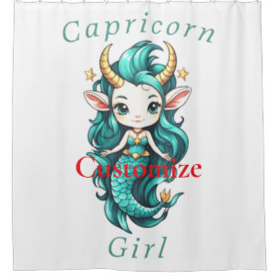 Rideaux De Douche Fille Capricorne Sirène Thunder_Cove