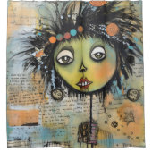 Rideaux De Douche Fille Dame d'art de collage 7 (Devant)