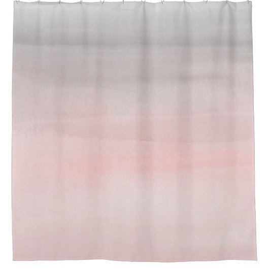Rideaux De Douche Fille d'aquarelle moderne rose et gris brillant (Devant)