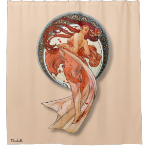Rideaux De Douche Fille de danse de Nouveau de rétro art vintage