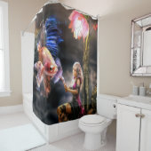 Rideaux De Douche Fille Elfe Et Poisson (En situation)