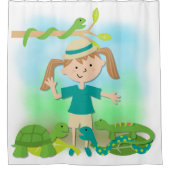 Rideaux De Douche Fille en reptile Safari randonnée (Devant)
