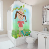 Rideaux De Douche Fille en reptile Safari randonnée (En situation)