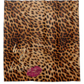 Rideaux De Douche Fille Glam Leopard Hugs & Kisses Lips (Devant)