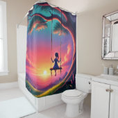 Rideaux De Douche Fille sur une aile (En situation)