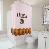 Rideaux De Douche Filles Basketball Nom et numéro (En situation)