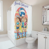 Rideaux De Douche Filles de beach volley Thunder_Cove (En situation)