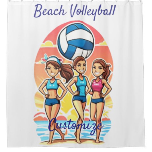 Rideaux De Douche Filles de beach volley Thunder_Cove (Devant)