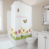 Rideaux De Douche Filles de papillon de monarque de marguerite de (En situation)