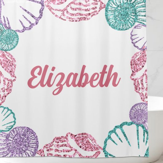 Rideaux De Douche Filles des coquillages