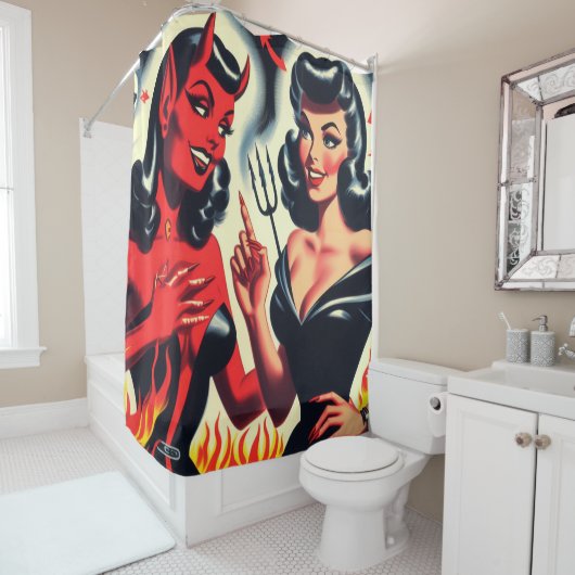 Rideaux De Douche Filles maléfiques (En situation)