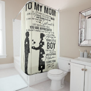 Rideaux De Douche Fils à ma mère Décor Cadeau pour maman