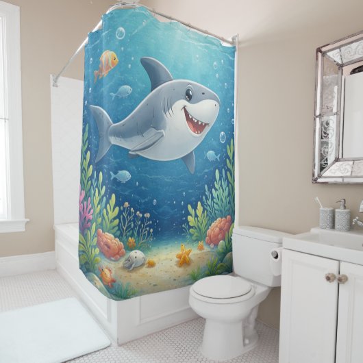 Rideaux De Douche Finn le Requin (En situation)