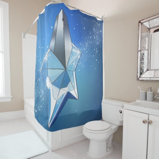 Rideaux De Douche Flacon de parfum Blue Sparkle Star Glam (En situation)