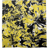 Rideaux De Douche Flacons de noir, blanc et jaune (Devant)