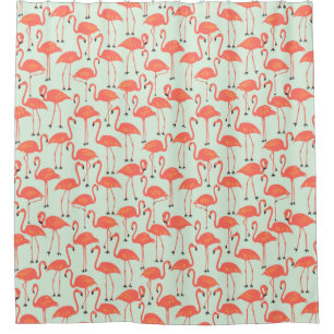 Rideaux De Douche Flamant Fantaisiste Corail de Salle de Bain Trop