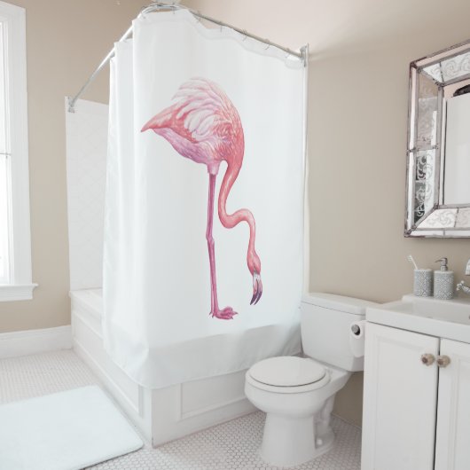 Rideaux De Douche Flamant rose (En situation)