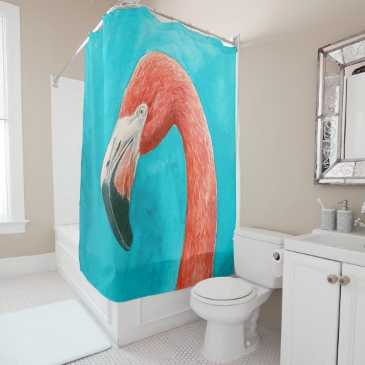Rideaux De Douche Flamant rose (En situation)
