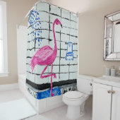 Rideaux De Douche Flamant rose dans la douche (En situation)