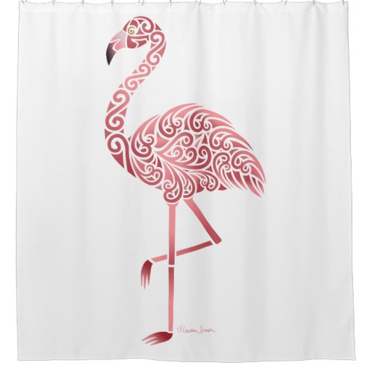 Rideaux De Douche Flamant rose rose génial (Devant)