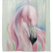 Rideaux De Douche Flamant rose rose Pastel Art (Devant)