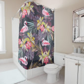 Rideaux De Douche Flamant rose Tropical : Motif sans couture d'été (En situation)